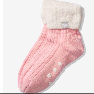 VS Pink Sherpa Bootie Socks